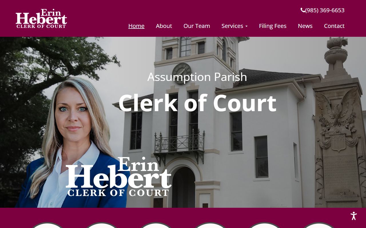 Assumption Parish Clerk of Court website for death records in Napoleonville
