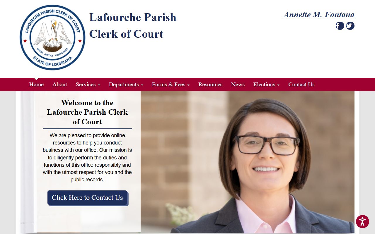 Lafourche Parish Clerk of Court official website for death records