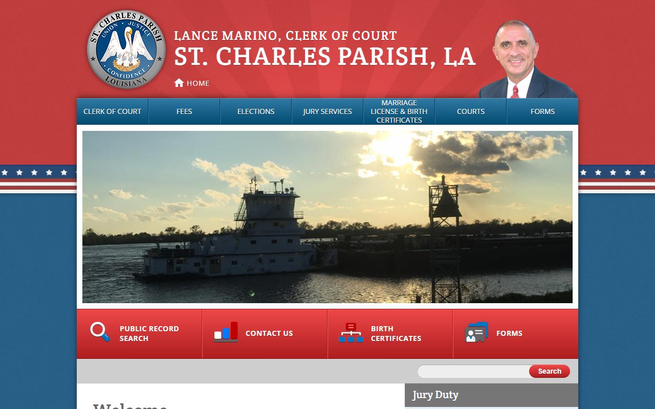 St. Charles Parish Clerk of Court official website for death records in Hahnville Louisiana