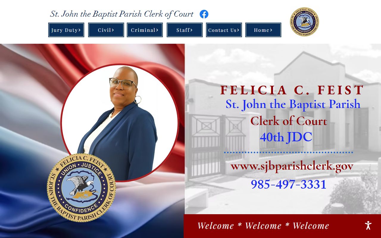 St. John the Baptist Parish Clerk of Court official website for death records